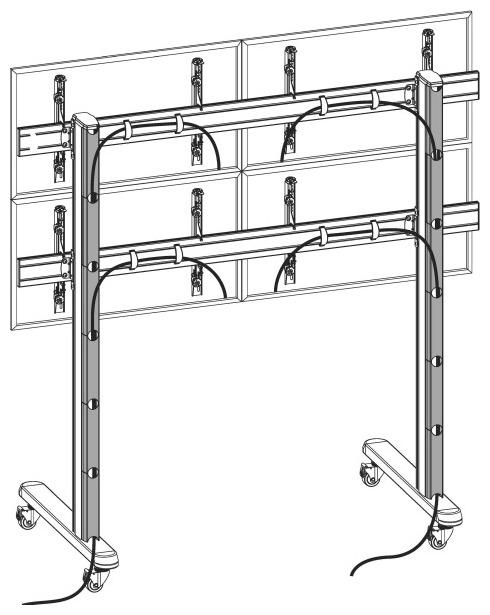 Мобильная стойка Wize Pro [VWM2X2-55] для видеостены 2х2 из дисплеев 45"-55"